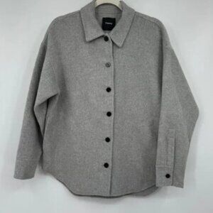 Theory Wool Cashmere Oversized Shirt Jacket LUXE NEW DIVIDE OS JK DF woman’s siz